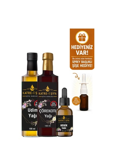 Katre-i Şifa Özel Üretim Çörek Otu Yağı 100 ML + Saf Kekik Yağı 30 ML + Özel Üretim Udim Yağı 100 ML