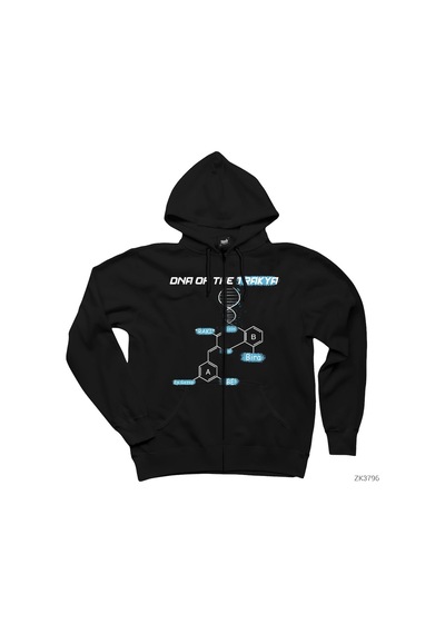 Dna Of The Trakya Siyah Fermuarlı Kapşonlu Sweatshirt Siyah