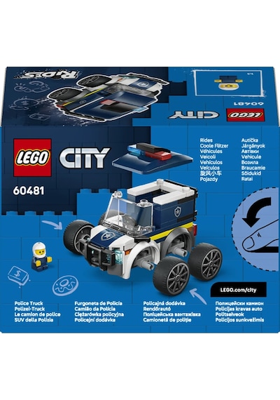 LEGO® City Araçlar – Polis Kamyonu 60481 - 5 Yaş Üzeri Çocuklar için Polis Memuru Minifigürü İçeren Oyuncak Yapım Seti (71 Parça)