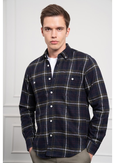 Morven Erkek Haki Regular Fit Desenli Oduncu Gömlek 25ks004001710 Haki Haki
