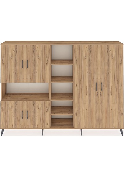 Arges Dolap 13 Raflı 6 Kapaklı 220x30x163 Çam-çam Çam-çam