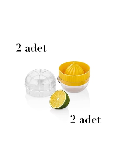 2 Adet Limon Sıkacağı Qlux Bpa İçermez Kapaklı Limon Sıkacağı L-00239 Plastik Diğer