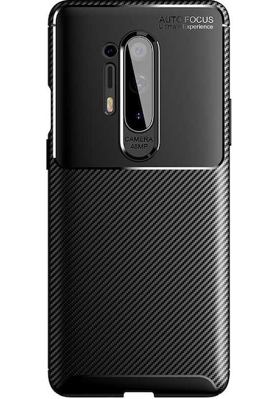 Kilifone - One Plus 8 Pro Uyumlu Kılıf Parmak İzi Tutmayan Karbon Negro Silikon Kapak - Lacivert - T16127