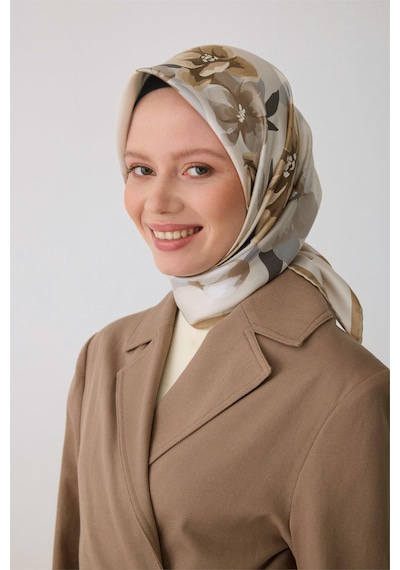 Belli İpek Eşarp - 4330-84 Bej Twill