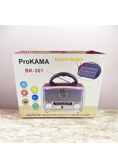 Güneş Panelli 19 Cm 3 Bant Nostajik Usb Bluetooth Radyo 3016