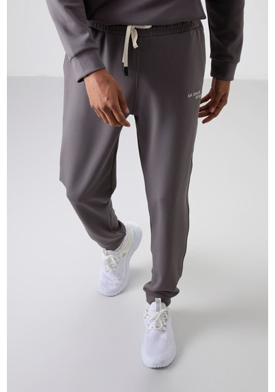 Tommy Life Koyu Gri Pamuklu Kalın Yumuşak Dokulu Comfort Fit Nakışlı Erkek Eşofman Takım - 85255 Koyu Gri