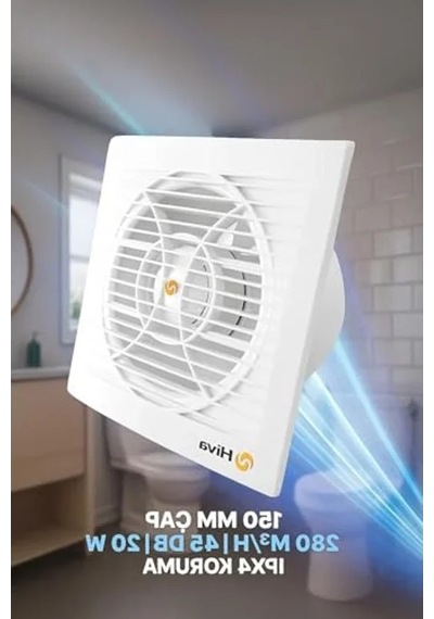 280 M³/h Debi İle 45 Db Sessiz Banyo Aspiratörü, Su Sıçrama Koruması Açık Ahşap