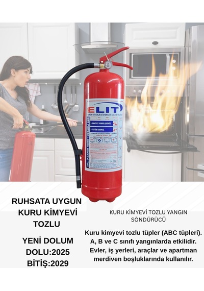 Kpr 6 Kg Kuru Kimyevi Tozlu Ruhsata Uygun Yangın Söndürücü