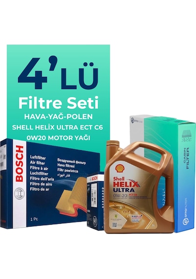 Bosch Suzuki S-Cross 1.4 Hybrid Filtre Bakım Seti Shell Motor Yağlı (2021-2025) 4 Lü