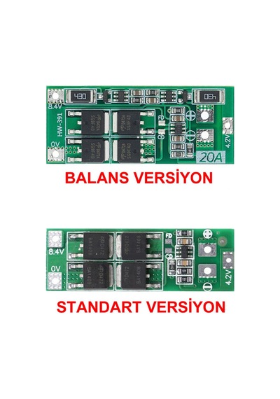 2s 20a Lityum Batarya Bms Koruma Kartı Balans Versiyon Pil Li-ion 18650