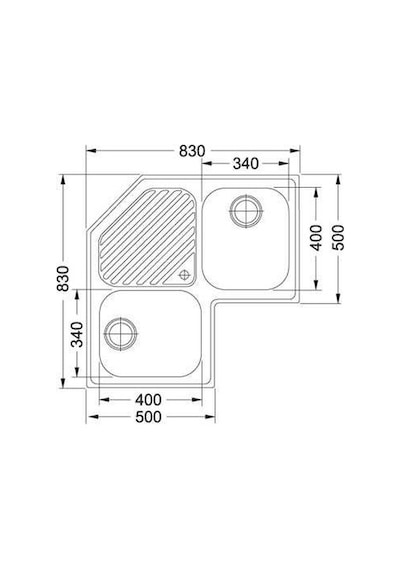 Franke Pn x 621.E Eviye. Progresso. 2 Göz. Damlalıklı. Köşe. Ino x
