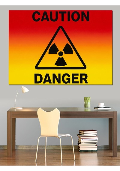 Dikkat "danger" Yazısı Dekoratif Kanvas - Mdf Ahşap Tablo