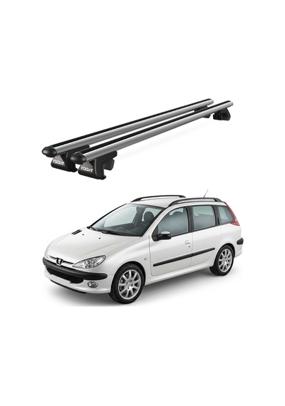 Venüs Peugeot 206 Station Wagon 2002-2007 Uyumlu Gri Ara Atkı Port Bagaj Tavan Barı