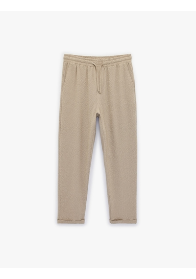 Koton Duble Paça Cepli Viskon Karışımlı Beli Bağcıklı Pantolon Bej 6sam40008hw Ekru Koton Duble Paça Cepli Viskon Karışımlı Beli Bağcıklı Pantolon Bej 6sam40008hw Ekru