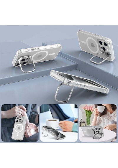 Zengemtx Joko Apple Uyumlu iPhone 16 Pro Max Armor Magsafe Kapak - Rainbow