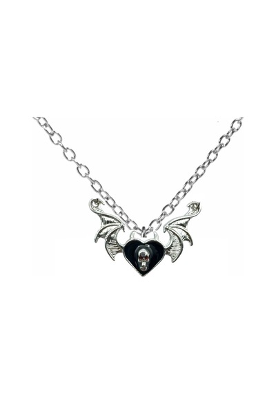 Yarasa Kanatlı Skull Heart Unisex Gotik Kolye Karanlık Aşkın Ve Asi Ruhun Simgesi Çok renkli