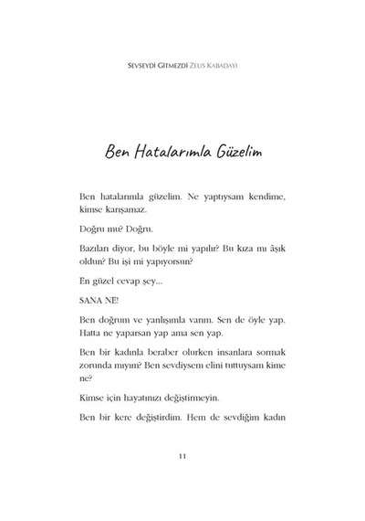 Hayy Kitap Zeus Kabadayı Sevseydi Gitmezdi