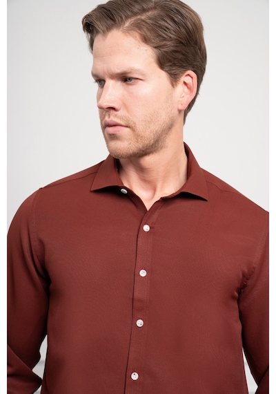 Morven Erkek Bordo Trend İtalyan Yaka Slim Fit Dar Kesim Gömlek 25mc004017750 Bordo Bordo