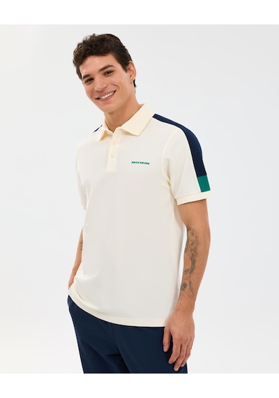 Skechers M Color Block Detail Polo Erkek Ekru Polo Yaka Tshirt S221047-1208