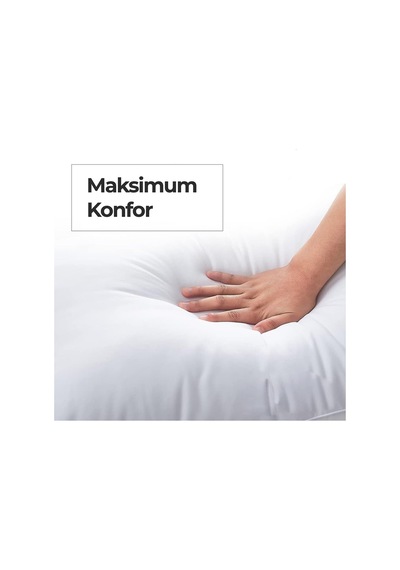 Elyaf Dolgulu 2 Adet Silikon Yastık 50x70 Cm Pamuk Antibakteriyel Otel Yastık Beyaz Yumuşak