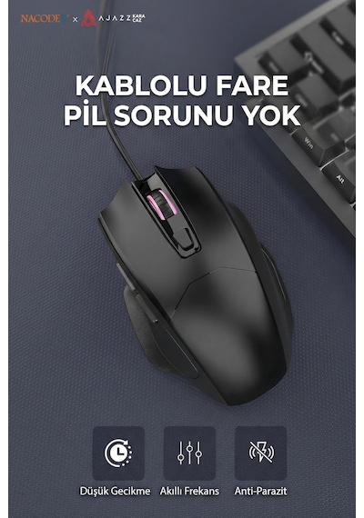 Kablolu Gaming Mouse 3600 Dpı 4 Kademe Ayarlanabilir Dpı, 6 Tuşlu Ergonomik Tasarım, Düşük Gecikme, Usb Tak Çalıştır, Anti-parazit Ofis Ve Oyun İçin Hassas Optik Mouse Ajazz Nj05 Kablolu Gaming Mouse 3600 Dpı 4 Kademe Ayarlanabilir Dpı, 6 Tuşlu Ergonomik Tasarım, Düşük Gecikme, Usb Tak Çalıştır, Anti-parazit Ofis Ve Oyun İçin Hassas Optik Mouse Ajazz Nj05