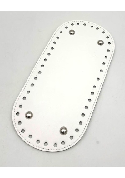 Çanta Aksesuar Suni Deri Beyaz Renk Oval Taban 25x12 Cm Silvery Metalli Diğer