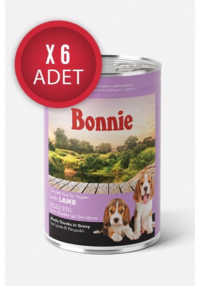 Kuzu Etli Sos İçinde Et Parçacıklı Yavru Köpek Konservesi 400g X 6 Adet