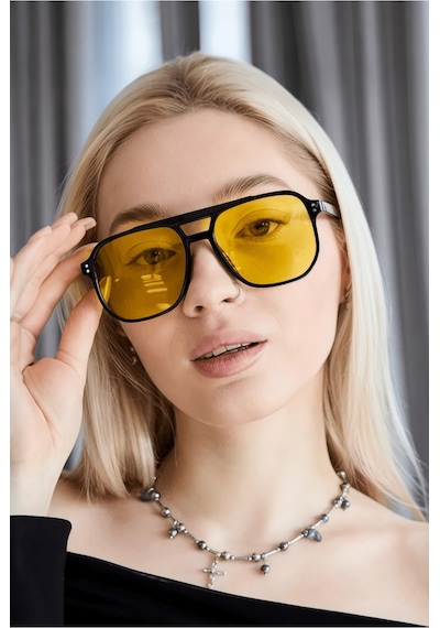 Renkli Cam Unisex Güneş Gözlüğü Uv400 Filtre Korumalı Desenli