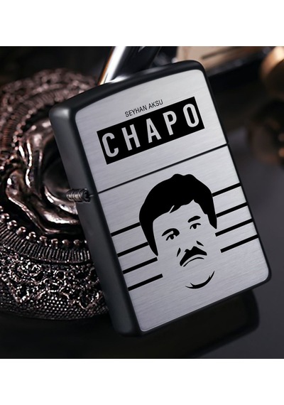 Kişiye Özel El Chapo Benzinli Siyah Metal Çakmak - 2