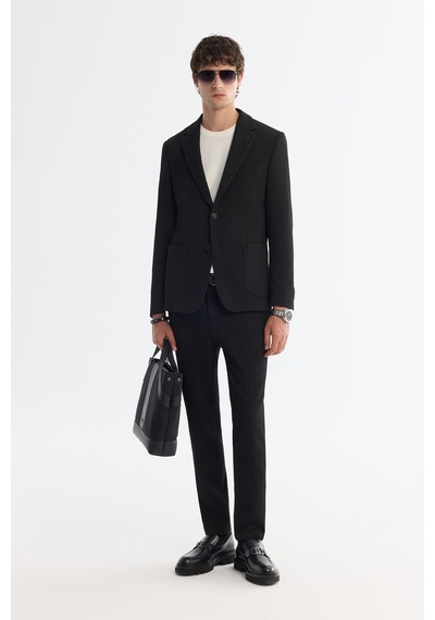 Avva Erkek Siyah Mono Yaka Bi-stretch Blazer Comfort Slim Fit Ceket A42y4011 Avva Erkek Siyah Mono Yaka Bi-stretch Blazer Comfort Slim Fit Ceket A42y4011