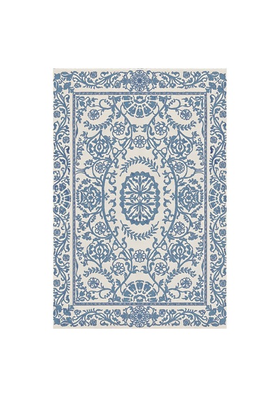 Kartela Halı Veso Halı Kaymaz Taban Makinede Yıkanabilir Halı Mavi - 100 X 150 Cm