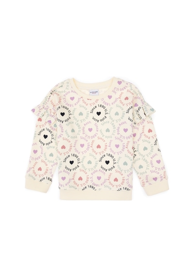 U.S. Polo Assn. Kız Çocuk Krem Bisiklet Yaka Sweatshirt 50317887-VR256