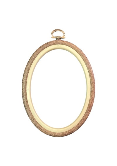 Nurge Şenel Yün Nurge Ahşap Görünümlü Plastik Oval Pano Kasnak No: 2 Çap: 11,5 15 Cm Kalınlık 10 Mm Diğer