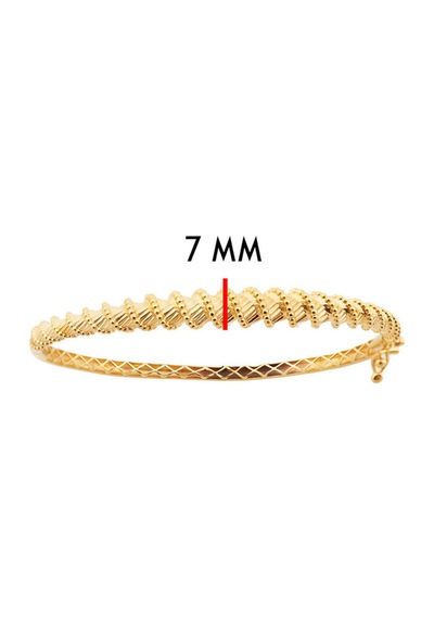 Füzyon Kalem Burgulu 22 Ayar Altın Kelepçe-7mm Sarı