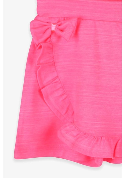 Breeze Kız Çocuk Etek Şort Fırfırlı Kurdeleli 1.5-10 Yaş, Neon Pembe