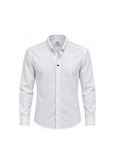 Classics Men Re Port Uzun Kol Slim Fit Erkek Kapalı Patlı Gömlek - 7791 Beyaz