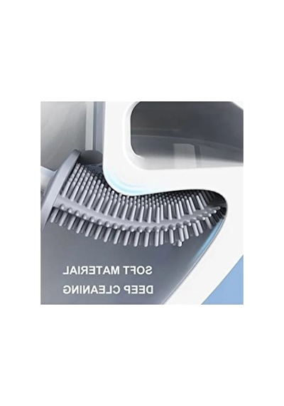 Silikon Banyo Tuvalet Klozet Temizleme Fırçası Ve Tutucu Açık Ahşap