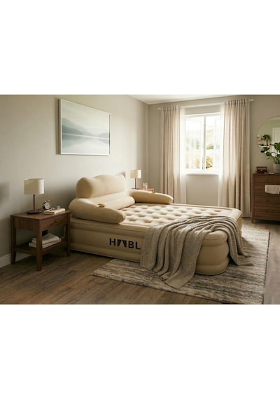 Çift Kişilik Otomatik Şişme Yatak Çıkarılabilir Başlıklı Kamp Ve Misafir Yatağı 203x152x40cm Genel