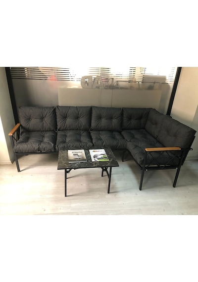 Miami Köşe Koltuk Takımı , 3+2 Balkon-bahçe-çay Seti-mutfak Köşesi Mermer Desen 70x50cm Sehpa Antrasit Miami Köşe Koltuk Takımı , 3+2 Balkon-bahçe-çay Seti-mutfak Köşesi Mermer Desen 70x50cm Sehpa Antrasit