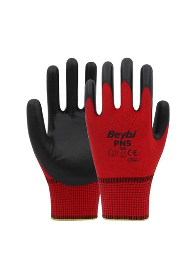 Beybi Nitril Poly Pn5 Kırmızı Siyah No:9 - 1 Çift