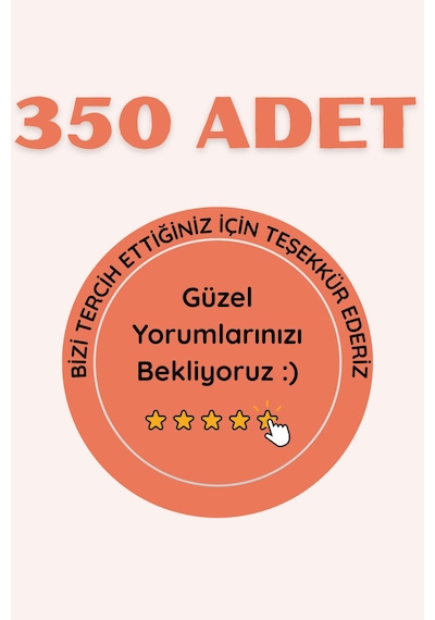 Teşekkür Sticker Etiketi 350 Adet Yuvarlak Etiket A4 10 Sayfa Çok Renkli