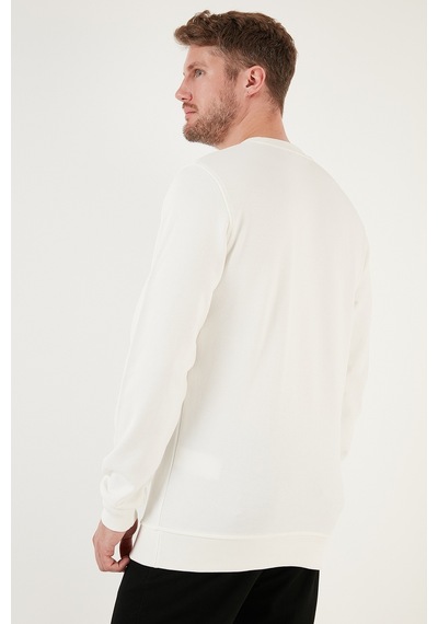 Buratti Pamuklu Relaxed Fit Bisiklet Yaka Erkek Sweat 5905453 Ekru