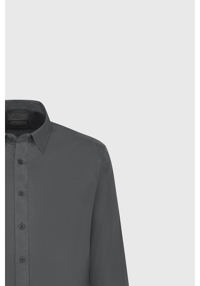AC&Co / Altınyıldız Classics  Erkek Hakı %100 Pamuk Slim Fit Dar Kesim Düğmeli Yaka Flanel Gömlek Haki
