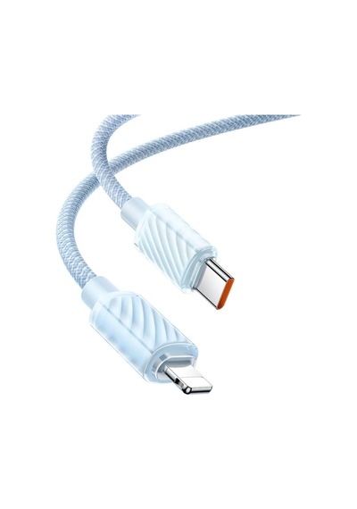 Ca-3661 Crystal Serisi Type-c To Lightning 36w Pd Hızlı Şarj Ve Veri Aktarım Örgü Kablo Mavi 1.2 Metre