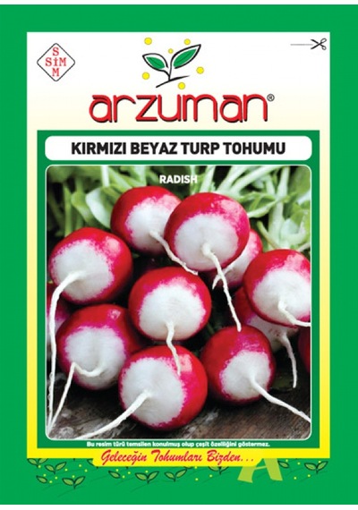 Arzuman Kırmızı Beyaz Turp Tohumu 1000 Adet Tohum