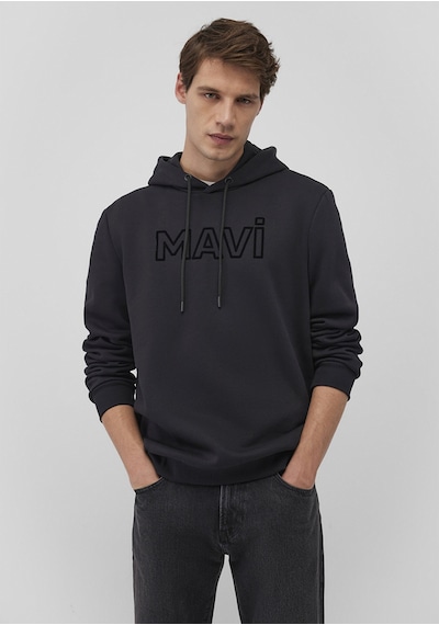 Mavi - Mavi Logo Baskılı Siyah Sweatshirt 0610941-900 Siyah