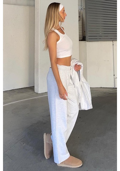 Madmext Gri Wide Leg Basic Eşofman Altı Mg1916-gri Gri