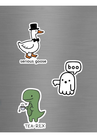 Esprili Tea Rex Çay İçen Dinozor Ciddi Kaz Hayalet Buzdolabı Magneti