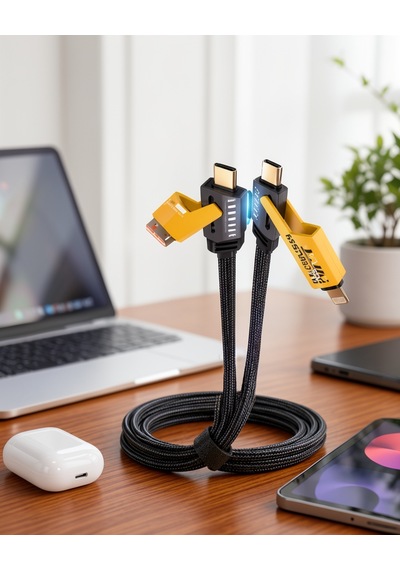 4'ü 1 Arada Örgülü Usb-c Usb-a Kablo 65w Hızlı Şarj Xuczzzikilişarjkablosu-1-1 Diğer