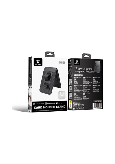 Lenyes Lmw104 Parmak Lastikli Magnetik Standlı Kartlık Siyah